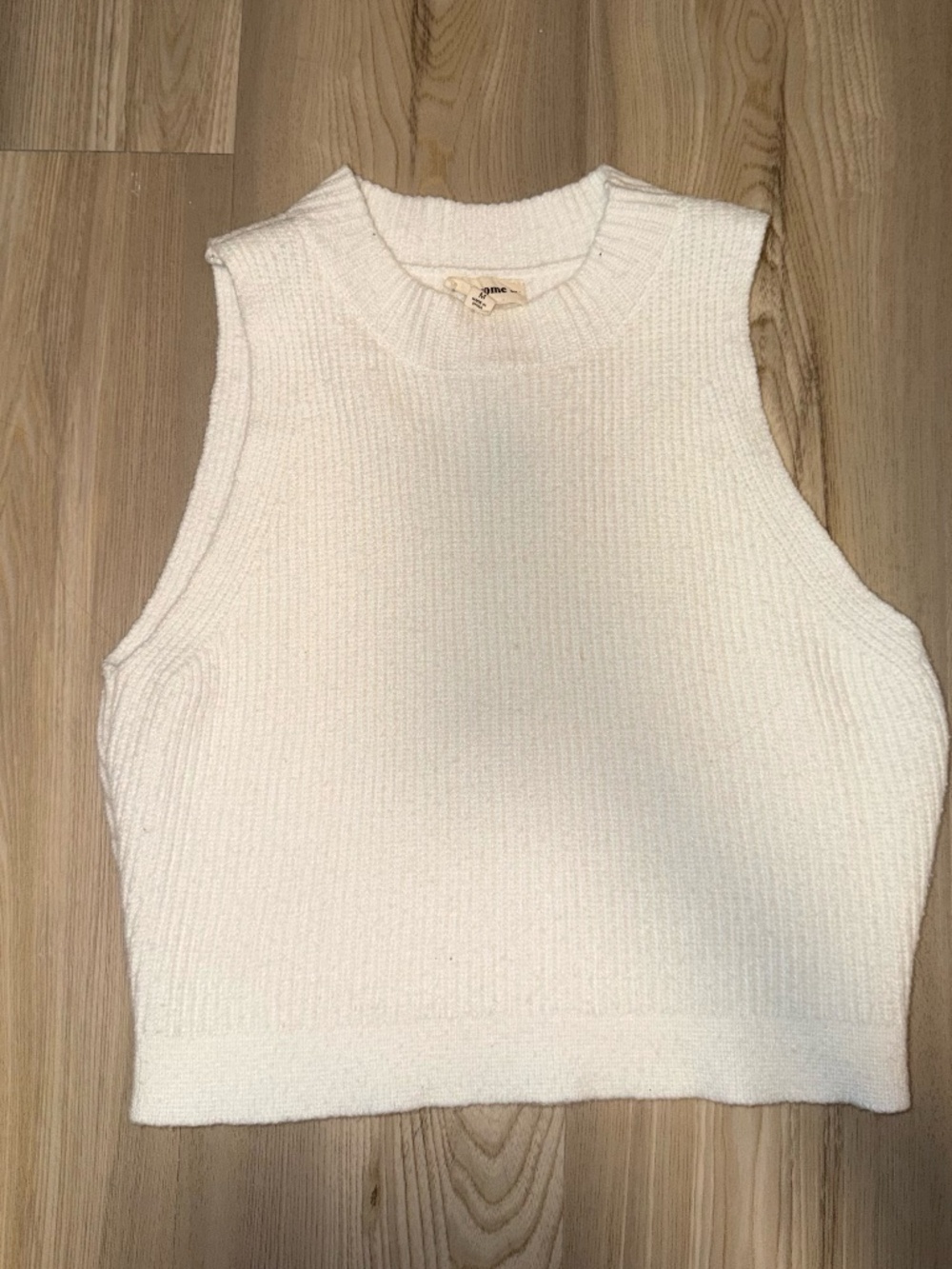 ee:some White Ribbed Knit Sleeveless Tank Top Size M